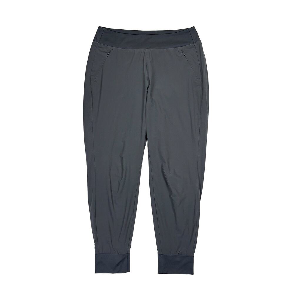 Athleta Soho Jogger Women 12 Gray Lined Pull On Travel Pants Lined Pockets